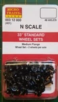 Micro Trains 003 12 000 (401) 33" Standard Wheel Sets Medium Flange 48 Axles. Fixed Price $18.00.