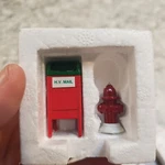 Department 56 Mail Box Fire Hydrant Christmas Village 5214-0 Set In Metal. Fixed Price $11.95.