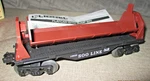 O-27 Lionel 6-16928 Soo Line Flatcar W/dump Bin Nib. Fixed Price $13.00.