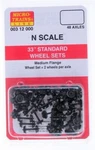 Micro Trains Scale New 33" Standard Wheel Sets 48 Axles (401) 00312000. Fixed Price $16.47.