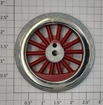 Lionel 400E-69 Red Spoked 2-3/4" Std. Gauge Steam Loco Gear Wheel (4-40 Thread). Fixed Price $12.00.