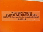 Lionel 6-16539 Western Pacific Lighted Window Caboose Gauge, Gray #539. Fixed Price $75.00.