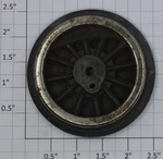 American Flyer 4696-6 Black Spoked 2-1/2" Std. Gauge Steam Loco Wheel W/gear. Fixed Price $14.00.