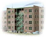 Walthers Cornerstone 933-3263 Parkview Terrace Background Building. Fixed Price $38.00.