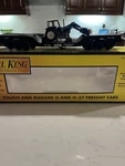 Mth Rail King Depressed Flat Car With New Holland Tractor Gauge 30-7622. Fixed Price $19.99.