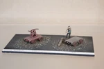 Uneek Model Products 430 431 Ho Scale Australian Gandy Pump Cart & Spikeman Op. Fixed Price $71.58.