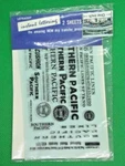 Letraset Ho #K52/7/1 Southern Pacific Dry Transfers, Black Lettering, Sheets. Fixed Price $6.50.