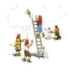 New Woodland Scenics Accents A1882 Figures Firemen To The Rescue - Pkg (8) Ho. Fixed Price $19.99.