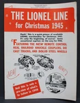 The Lionel Line Christmas 1945 Catalog Lester Gordon Reprint 1967. Fixed Price $12.99.