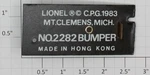 Lionel 2282-20 Bumper Base Assembly (10). Fixed Price $15.00.