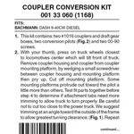 Micro Trains Scale Locomotive Coupler Conversion Kits 00133060. Fixed Price $19.79.