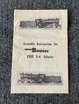Bowser Assembly Instructions Prr E-6 Atlantic Locomotive Kit. Fixed Price $9.99.