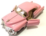 1:43 Scale Pink 1953 Cadillac Series 62 Coupe Kinsmart Diecast Car Model 5". Fixed Price $8.98.