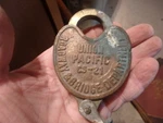 3Z- Vintage Union Pacific Rr Roadway & Bridge Padlock- Brass No Key CS-21. Fixed Price $13.59.