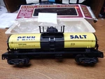 K-line K-6325 Penn Salt Tank Car Used Box Scale Lqqk. Fixed Price $25.00.