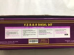 Scale Mth La 20-2177-1 Southern F-3 Aba Diesel Locomotive Set RD#4137.NN 4143. Fixed Price $600.00.
