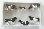 New Ho Preiser 10145 Six Black And White Cows ( Various Poses) : Animal Figures. Fixed Price $19.95.