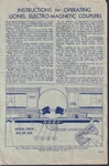 Lionel Electric Trains Electro-magnetic Couplers Instructions 1940. Fixed Price $14.55.