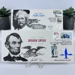 American Revolutionist (rare Mint) - Signed Paul Calle Lincoln/twain 2 Set Fdc. Fixed Price $18.00.