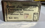 Grandt Line ON3 Scale Kit #3071 Colorado & Southern 4-WHEEL Caboose No. 1006. Fixed Price $84.95.