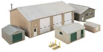 Walthers #933-4122 Vehicle Maintenance Facility -- Kit Set Of Five Buildings. Fixed Price $39.98.