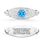 Divoti Custom Engraved Classic Filigree Medical Id Tag. Fixed Price $23.99.