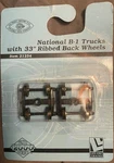 Life-like Proto 2000 Ho National B-1 Trucks W/33" Ribbed Back Wheels 21254. Fixed Price $7.50.