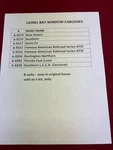 Lionel Bay Window Cabooses. Fixed Price $55.00.