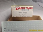 The Great Circus Train Ho Canvas Wagon Rb & Bb #11 933-1362 Kit. Fixed Price $14.99.