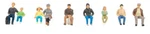 Faller 151663 Ho Scale People Seated Single And Pair (9 Figures). Fixed Price $19.59.