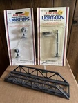 Life Like #1212 & #1209 - Traffic Spotlights New Bridge With Sign. Fixed Price $16.15.