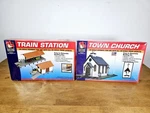Life Like Ho Model Railroad Station And Town Church Kit #1347 #1350. Fixed Price $24.26.