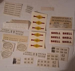 Lionel Rub Lot Including 2654-1 Sunoco Arrow Oil Tank Sticker Decals. Fixed Price $90.00.