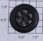 Lionel 260E-14 Black Spoked 1-1/8" O/std. Gauge Steam Loco Pony Truck Wheel. Fixed Price $5.00.