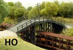 Ho Scale 66' Rural Timber Overpass Bridge, Building Kit RIX-628-0200. Fixed Price $16.64.
