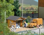 Milk Bar : Wooden Hut + Accessories Ho/oo Gauge Busch 1982. Fixed Price $59.10.