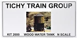 Scale Tichy Train Group 2600 Wood Water Tank Kit. Fixed Price $17.00.