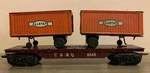 Marx Train - Cb&q 5545 Flat Car W/ Double Allstate Trailer Load Gauge. Fixed Price $99.99.