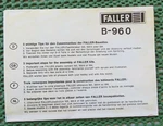 Faller Ams - Original Instructions For Kit 960 (MA149). Fixed Price $17.57.