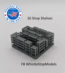 Whistle Stop Models HO1014 Store Shop Shelves, Shelving 3D Printed 16PCS. Fixed Price $11.33.