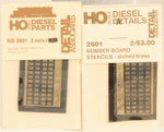 Detail Associates NB2601 Lot Of Number Board Stencils Photo Etched. Fixed Price $12.99.