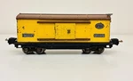 Lionel Prewar 814 Box Car Yellow & Brown Automobile Furniture. Fixed Price $34.95.