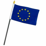 (2 Pack) European Union Flag 4"X6" Desk Table Stick (sewn Edges) 100D. Fixed Price $8.88.