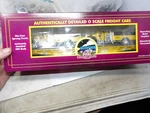Mth Electric Trains Gauge Flatcar W/ Yellow Die Cast Fire Truck #20-98159. Fixed Price $80.00.