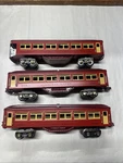 Lionel #1685 X 2/#1687,RED/MARROON Roofs, Rare Cars. Fixed Price $170.99.