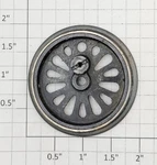 Lionel 250E-87 Painted Black Nickel Rim Plain Drive Wheel For Hiawatha. Fixed Price $7.00.