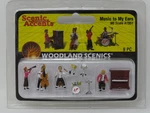 Woodland Scenics Ho 1951 Music To My Ears Jazz Band Instrument Figure Set. Fixed Price $19.49.