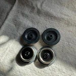 American Flyer 4696-1 Standard Gauge Black Trailing Wheel With Nickel Rim Set. Fixed Price $18.00.