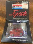 Monogram Mini Exacts - Red '63 Corvette Hardtop 2018 Ho 1/87 Scale New!. Fixed Price $8.00.