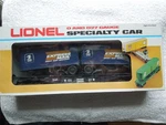 New In Box Lionel / 0-27 Scale Express Mail Flatcar With Vans #6-6531. Fixed Price $24.99.